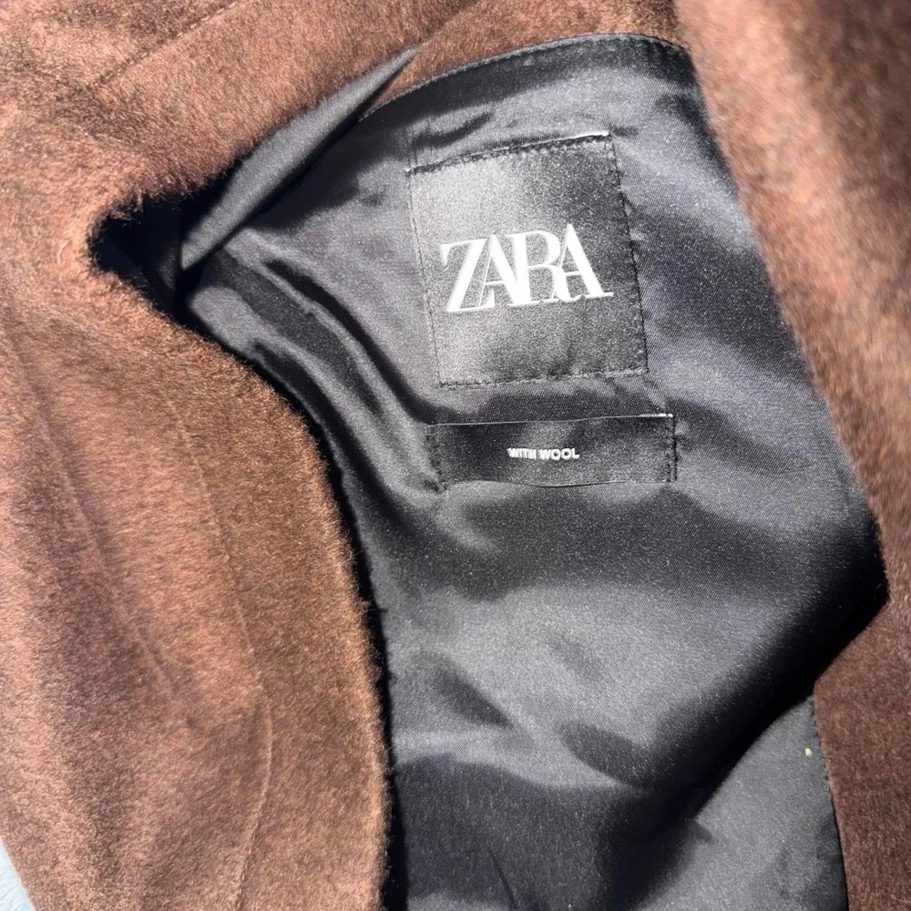 Zara wool-blend buttoned jacket